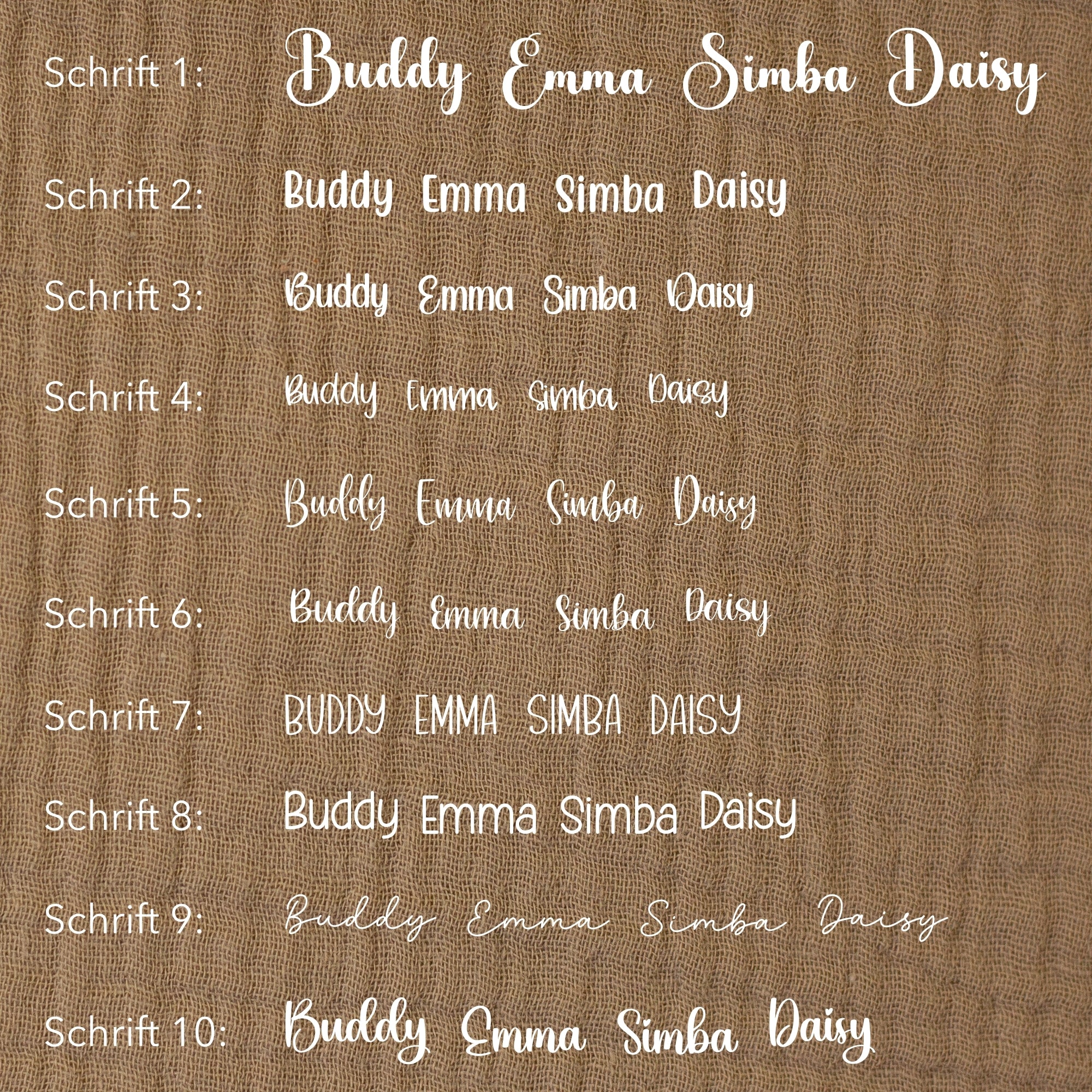 Musselin-Hundehalstuch mit Wunschname – in 8 Farben & 5 Größen