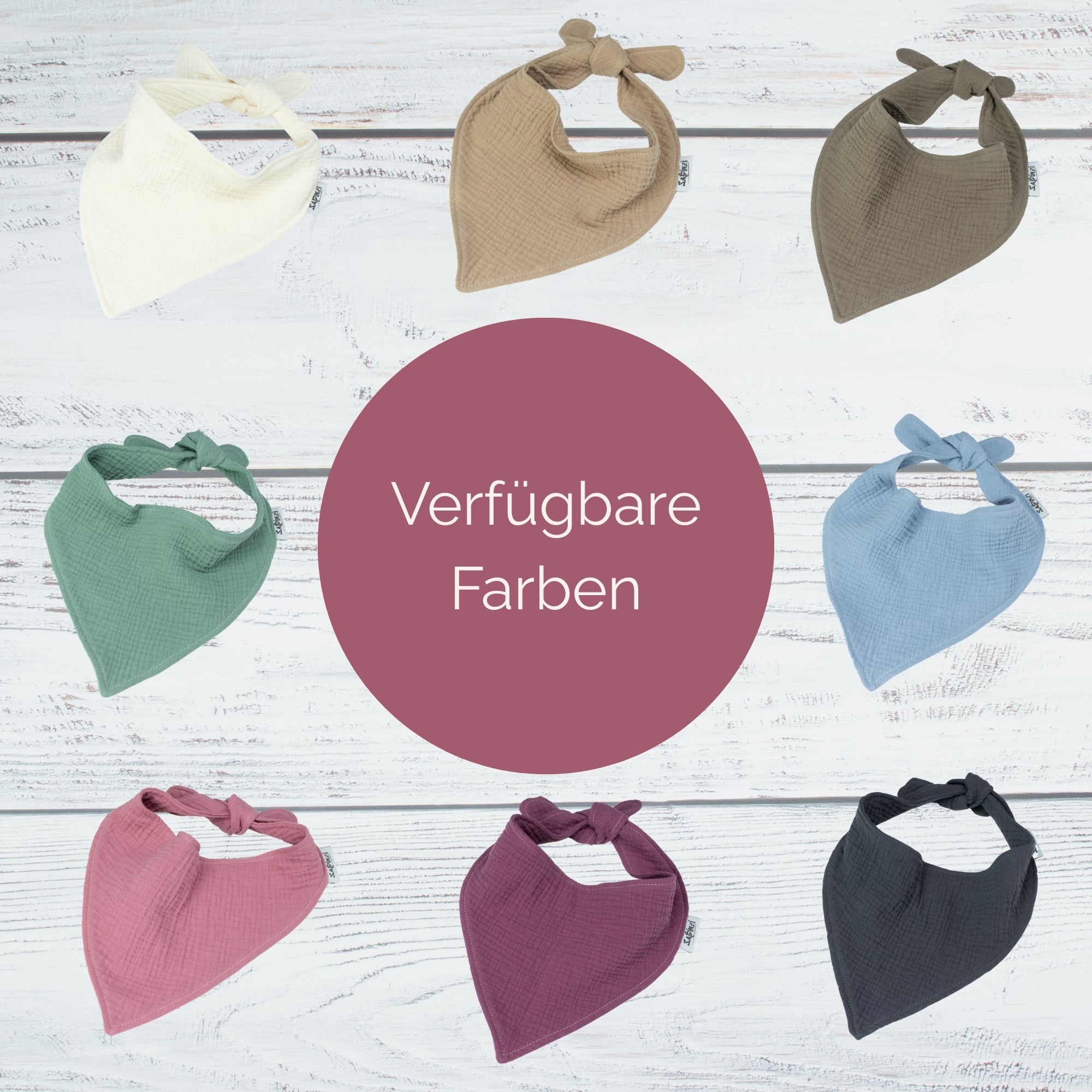 Musselin-Hundehalstuch mit Wunschname – in 8 Farben & 5 Größen