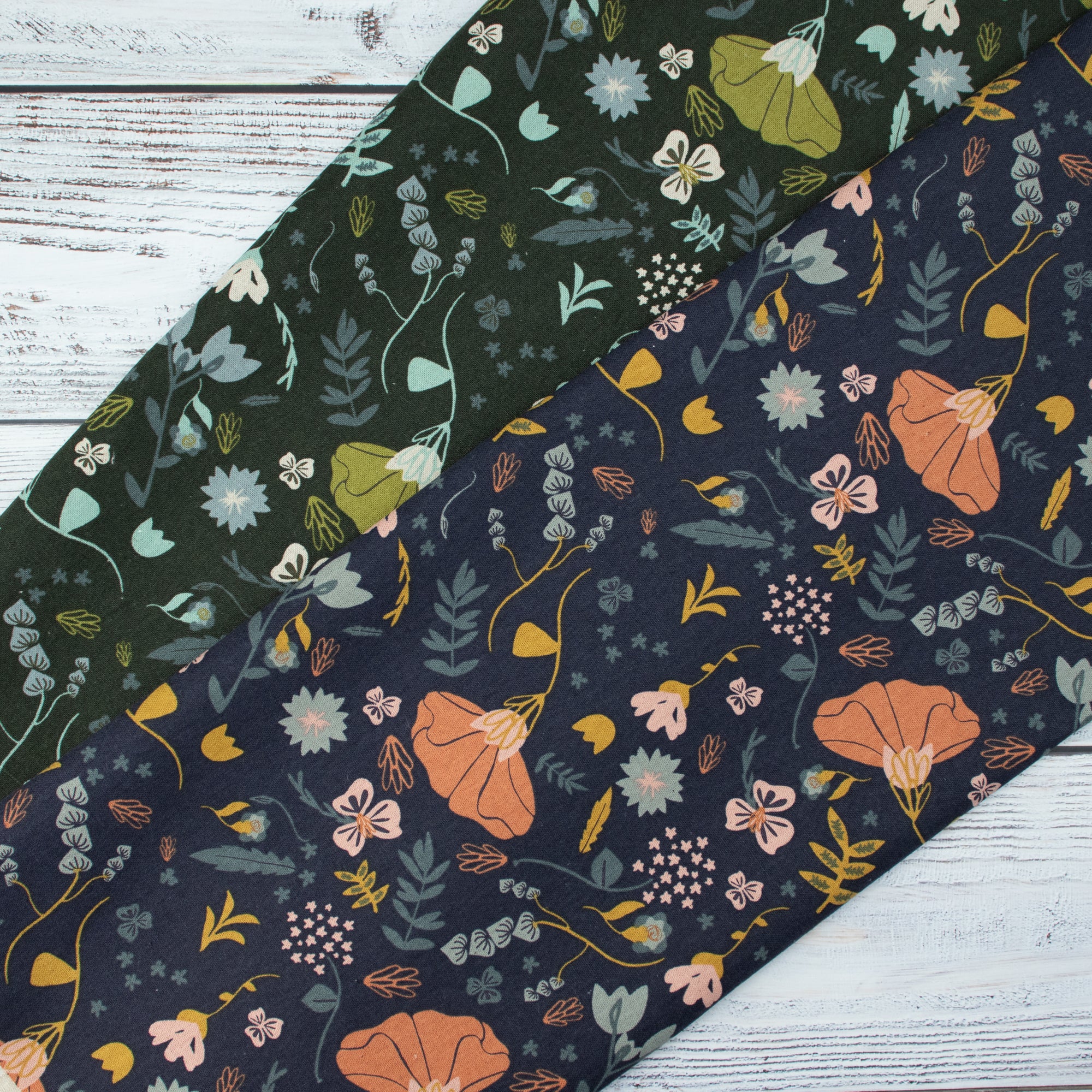 Cotton and Steel - Canyon Springs - Canyon Poppy - Canyon Poppy - Storm Cloud Unbleached Canvas Fabric - Ash Cascade