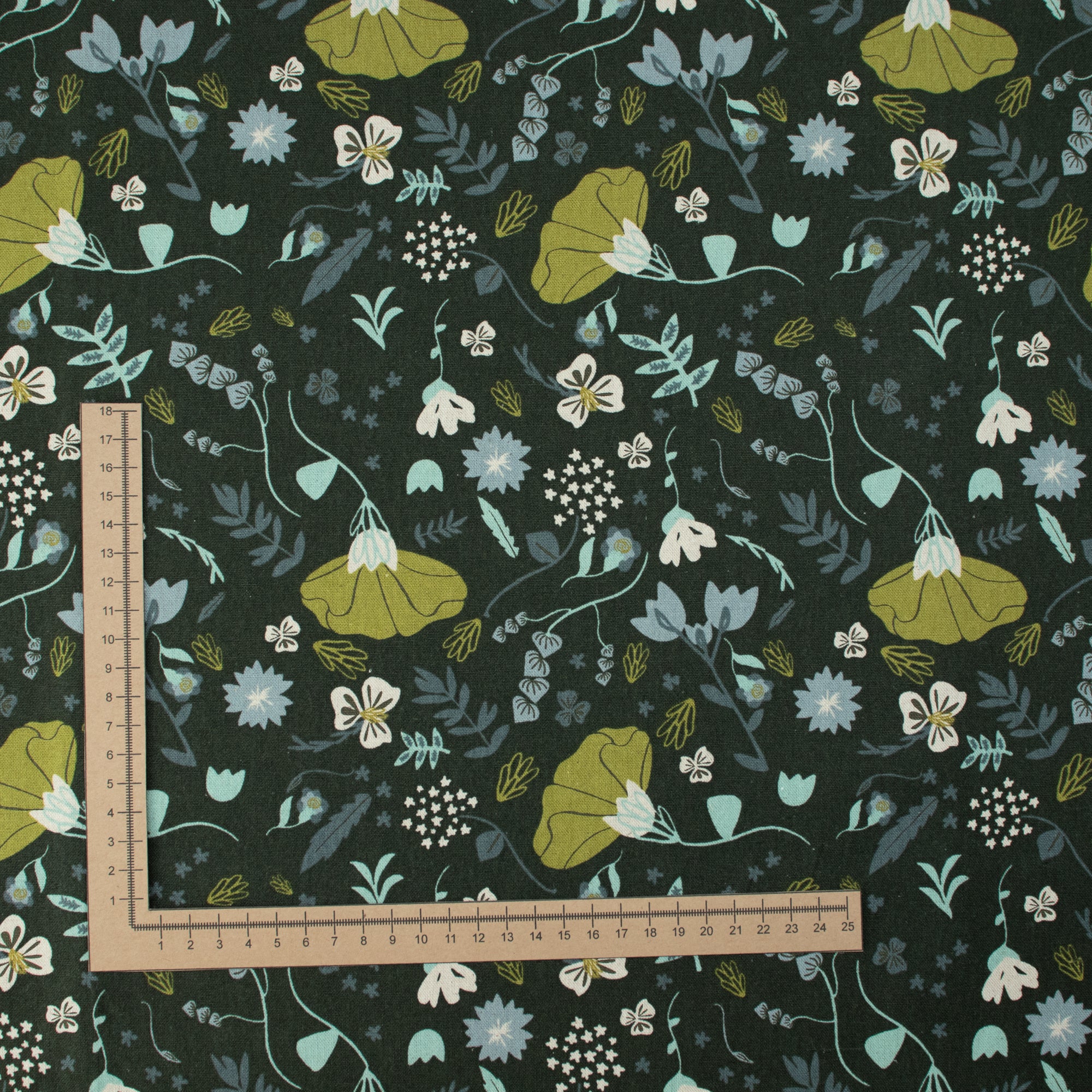 Cotton and Steel - Canyon Springs - Canyon Poppy - Canyon Poppy - Storm Cloud Unbleached Canvas Fabric - Ash Cascade