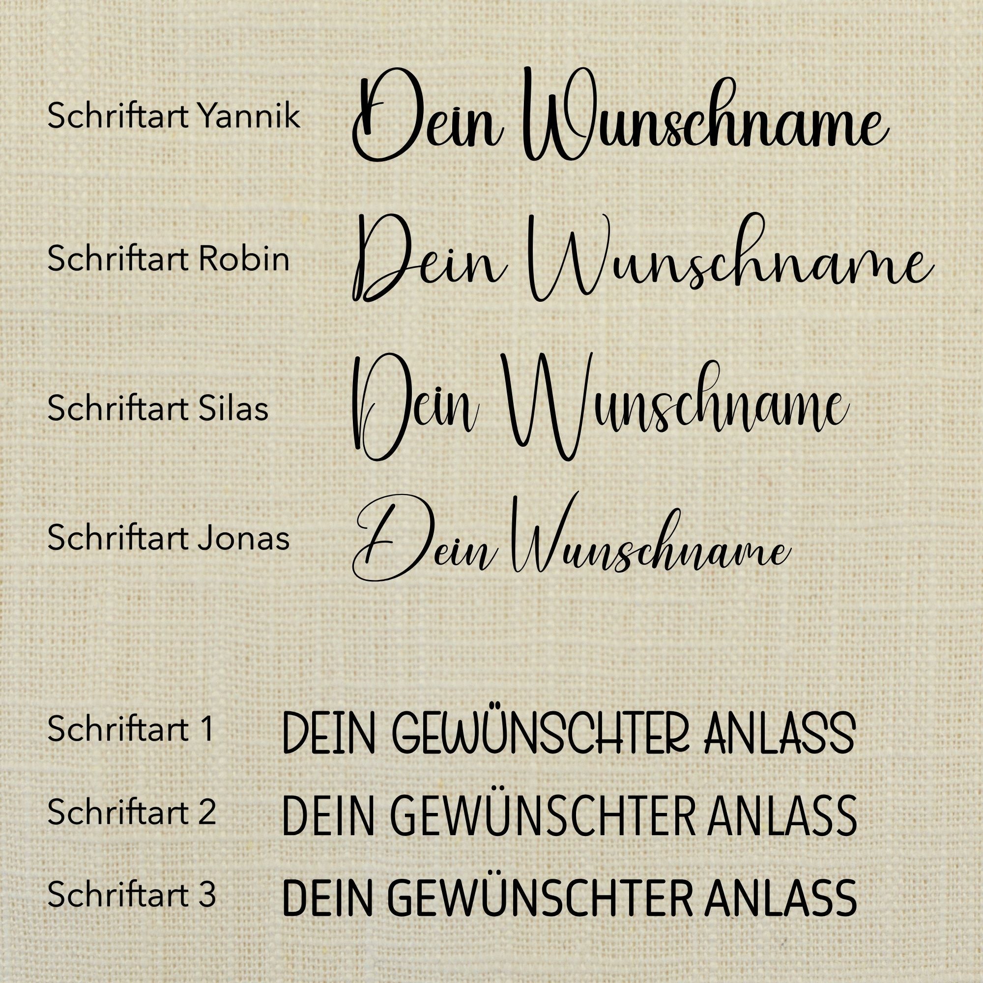 Schultüte aus Leinen – personalisiert mit Name | Schriftart Robin