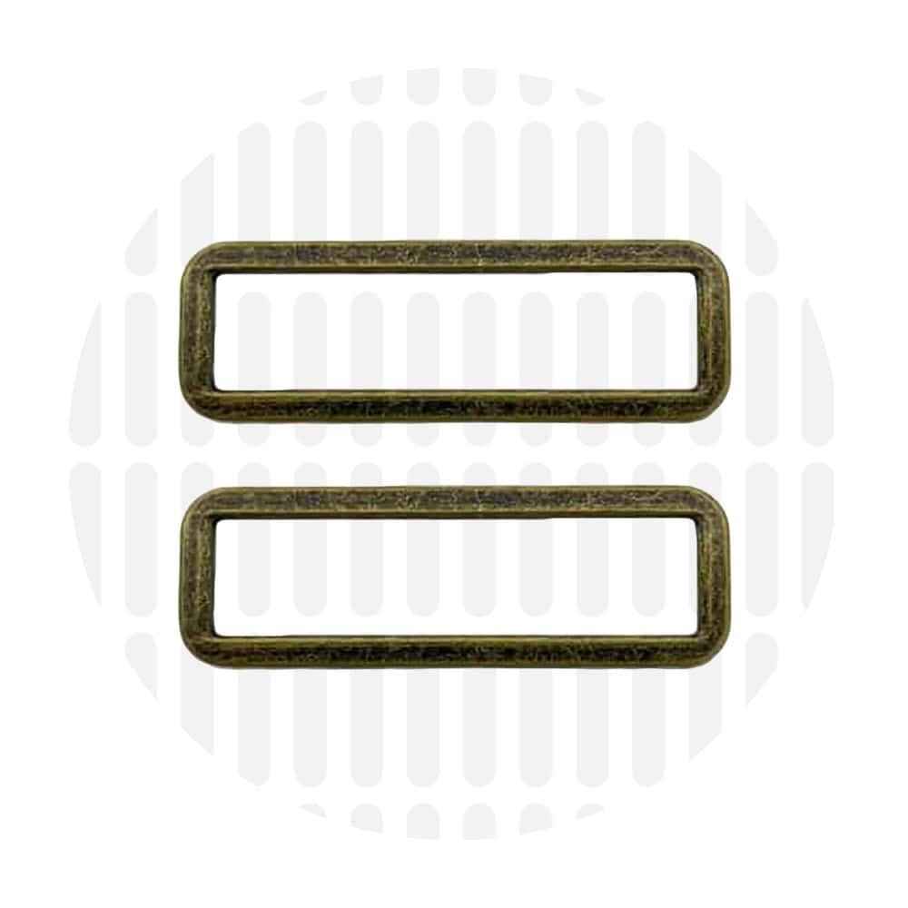 Sleek Sleek Rectangular Ring 50 mm – ZipperZoo, Doppelpack, Varianten Antique Brass / Nickel
