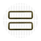 Sleek Sleek Rectangular Ring 50 mm – ZipperZoo, Doppelpack, Varianten Antique Brass / Nickel