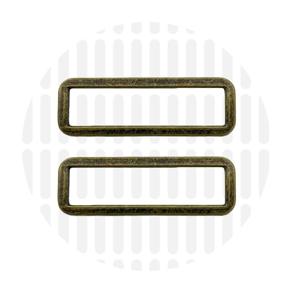 Sleek Sleek Rectangular Ring 50 mm – ZipperZoo, Doppelpack, Varianten Antique Brass / Nickel