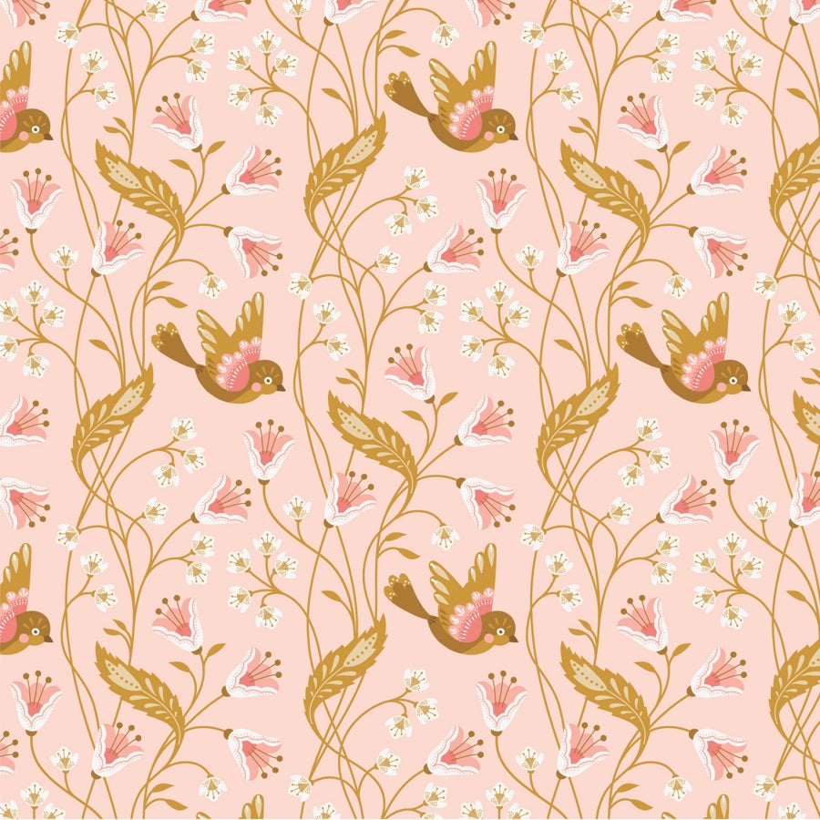 Cloud9 Fabrics - Vintage Charm - Birdie pink - Dots & Glory