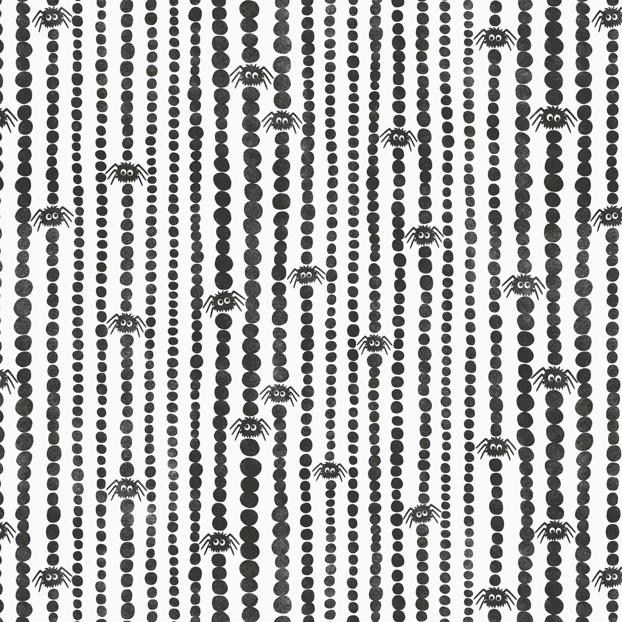 Cloud 9 Fabrics - Gothic Whimsy - Spiders Stripes | White/Black
