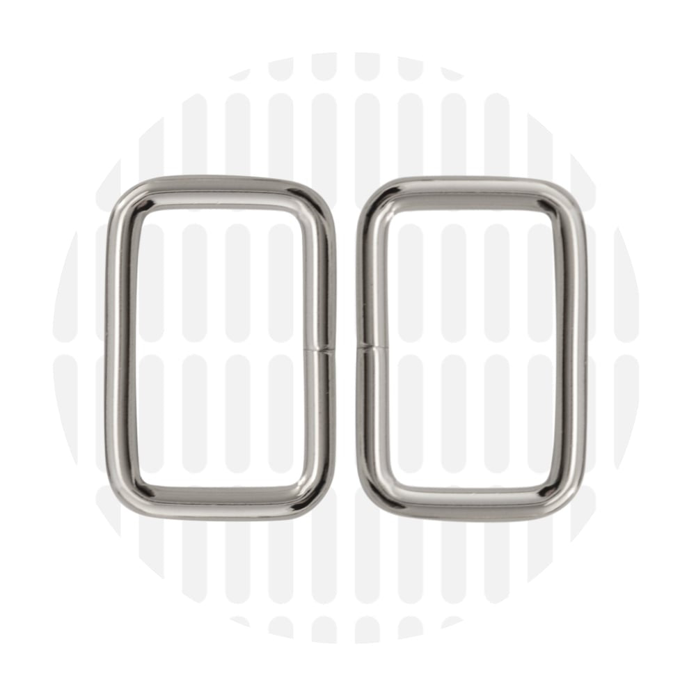 Basic Rectangular Ring 32 mm – ZipperZoo, Doppelpack, Varianten Antique Brass / Nickel