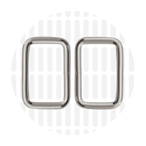 Basic Rectangular Ring 32 mm – ZipperZoo, Doppelpack, Varianten Antique Brass / Nickel