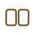 Basic Rectangular Ring 32 mm – ZipperZoo, Doppelpack, Varianten Antique Brass / Nickel