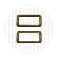 Sleek Rectangular Ring 32 mm – ZipperZoo, Doppelpack, Varianten Antique Brass / Nickel