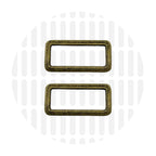 Sleek Rectangular Ring 32 mm – ZipperZoo, Doppelpack, Varianten Antique Brass / Nickel