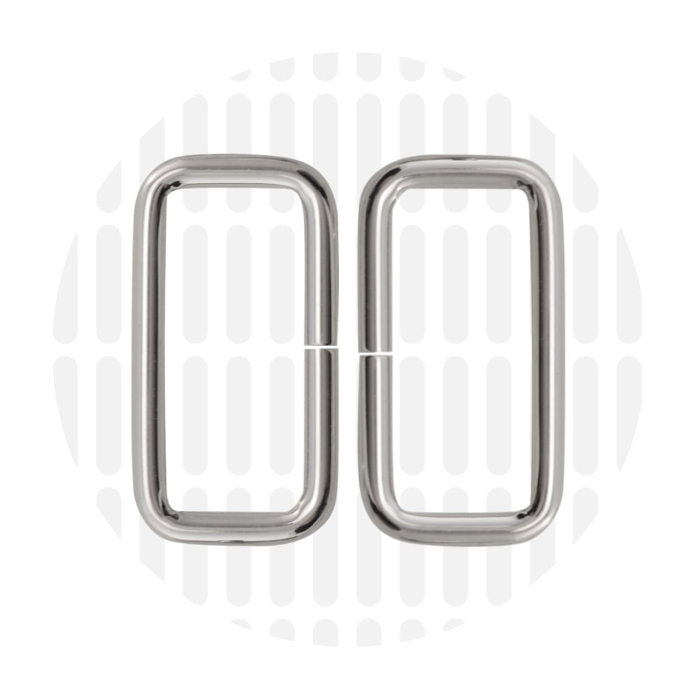 Basic Rectangular Ring 38 mm – ZipperZoo, Doppelpack, Varianten Antique Brass / Nickel