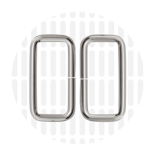 Basic Rectangular Ring 38 mm – ZipperZoo, Doppelpack, Varianten Antique Brass / Nickel