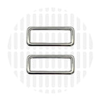 Sleek Rectangular Ring 38 mm – ZipperZoo, Doppelpack, Varianten Antique Brass / Nickel