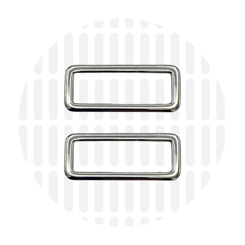 Sleek Rectangular Ring 38 mm – ZipperZoo, Doppelpack, Varianten Antique Brass / Nickel