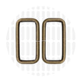 Basic Rectangular Ring 38 mm – ZipperZoo, Doppelpack, Varianten Antique Brass / Nickel