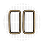 Basic Rectangular Ring 38 mm – ZipperZoo, Doppelpack, Varianten Antique Brass / Nickel