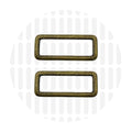 Sleek Rectangular Ring 38 mm – ZipperZoo, Doppelpack, Varianten Antique Brass / Nickel