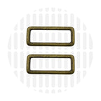 Sleek Rectangular Ring 38 mm – ZipperZoo, Doppelpack, Varianten Antique Brass / Nickel