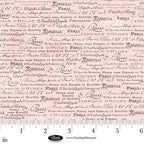 Blank Quilting - Parisian Snippets – Script (Light Pink)