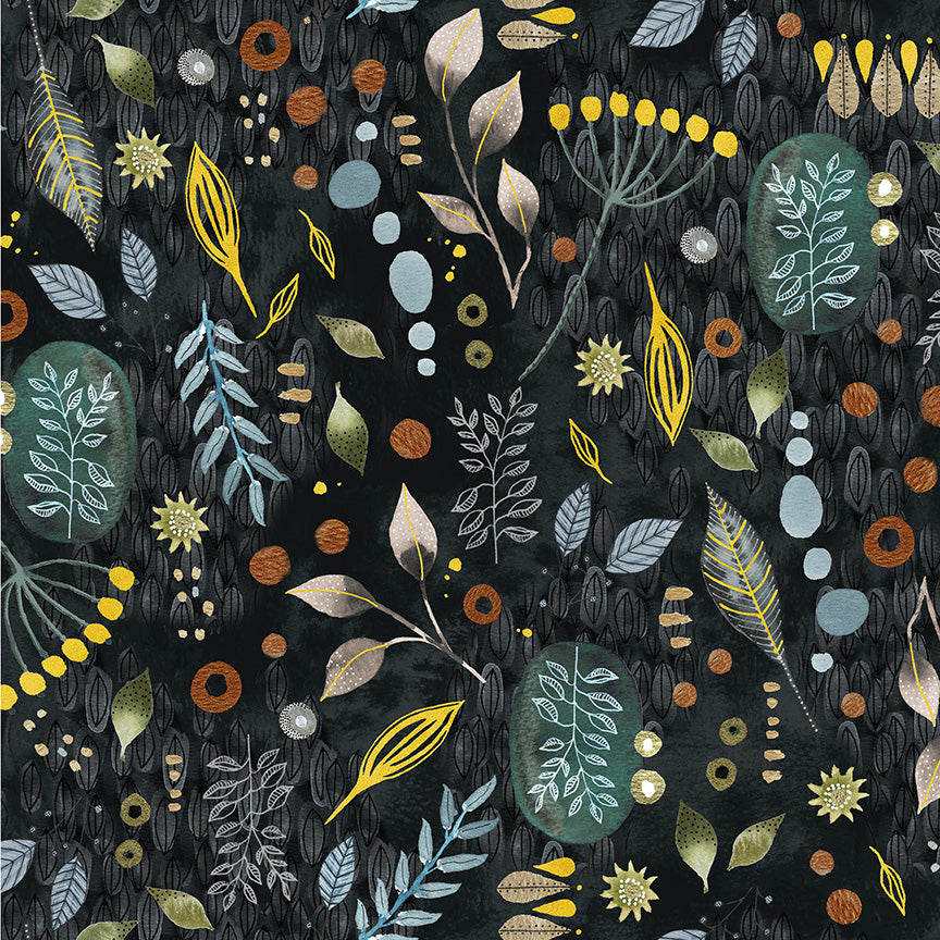 Windham Fabrics - Flora & Form - Forage (onyx) - Essoldo Design