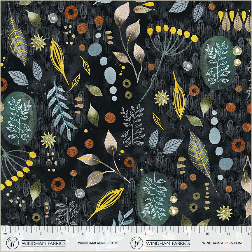 Windham Fabrics - Flora & Form - Forage (onyx) - Essoldo Design