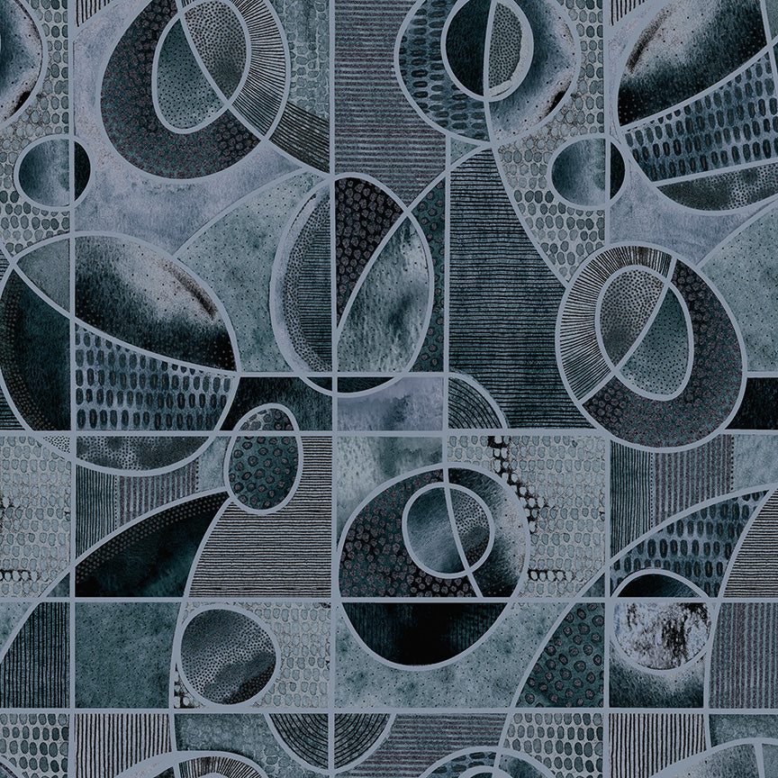 Windham Fabrics - Flora & Form - Orbit ( Indigo Blue) - Essoldo Design