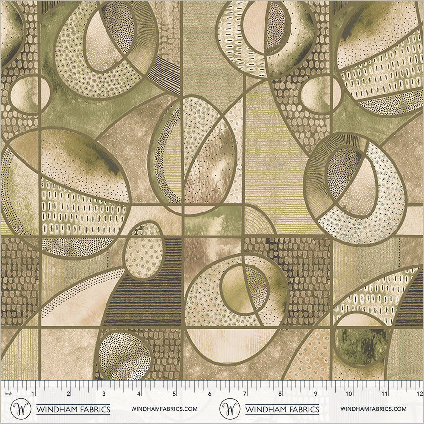 Windham Fabrics - Flora & Form - Orbit (sage) - Essoldo Design
