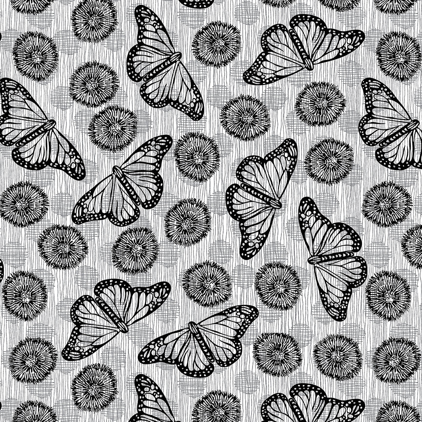Windham Fabrics – Flight White/Black aus der Serie Winding Road von Natalie Barnes