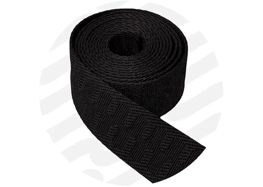 Gurtband Osmosis Schwarz 38 mm – modernes Design für Taschen