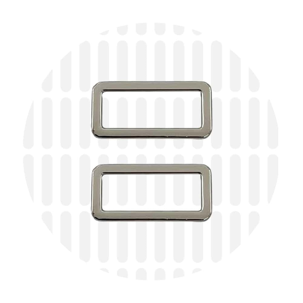 Sleek Rectangular Ring 32 mm – ZipperZoo, Doppelpack, Varianten Antique Brass / Nickel