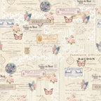 Blank Quilting - Parisian Snippets – Labels & Butterflies (Ecru)