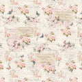 Blank Quilting - Parisian Snippets – Roses with Text (Ecru)