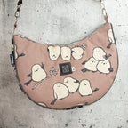 Bananentasche „WUNDERBAR“ – Halbmondtasche mit Kokka Simply Animal Birds