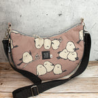 Bananentasche „WUNDERBAR“ – Halbmondtasche mit Kokka Simply Animal Birds