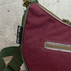 Bananentasche aus Heavy Canvas – Halbmondtasche in Mustard, Mulberry & Green Khaki