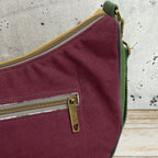 Bananentasche aus Heavy Canvas – Halbmondtasche in Mustard, Mulberry & Green Khaki
