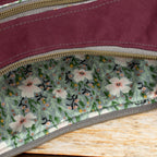 Bananentasche aus Heavy Canvas – Halbmondtasche in Mustard, Mulberry & Green Khaki