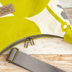 Bohara Bag M aus echino Heavy Canvas „Crop Lime“ – handgenähte Schultertasche mit Reißverschluss