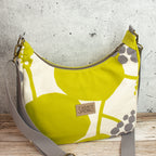Bohara Bag M aus echino Heavy Canvas „Crop Lime“ – handgenähte Schultertasche mit Reißverschluss