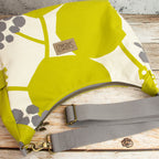 Bohara Bag M aus echino Heavy Canvas „Crop Lime“ – handgenähte Schultertasche mit Reißverschluss