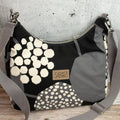 Bohara Bag M aus echino Heavy Canvas „Crop“ Schwarz/Grau – handgenähte Schultertasche - Sabinzi - Aus Stoffliebe wird Lieblingsstück