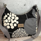Bohara Bag M aus echino Heavy Canvas „Crop“ Schwarz/Grau – handgenähte Schultertasche