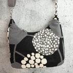 Bohara Bag M aus echino Heavy Canvas „Crop“ Schwarz/Grau – handgenähte Schultertasche
