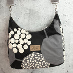 Bohara Bag M aus echino Heavy Canvas „Crop“ Schwarz/Grau – handgenähte Schultertasche
