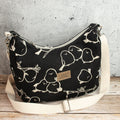 Bohara Bag M aus Kokka Canvas „Simply Animal Birds“ Schwarz – handgenähte Schultertasche - Sabinzi - Aus Stoffliebe wird Lieblingsstück
