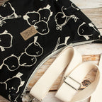 Bohara Bag M aus Kokka Canvas „Simply Animal Birds“ Schwarz – handgenähte Schultertasche