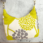 Bohara Bag M aus echino Heavy Canvas „Crop Lime“ – handgenähte Schultertasche