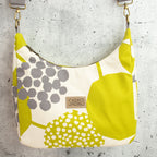 Bohara Bag M aus echino Heavy Canvas „Crop Lime“ – handgenähte Schultertasche