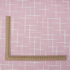 Dekostoff Rosa mit weißem Linienmuster – 100 % Polyester, ca. 140 cm breit